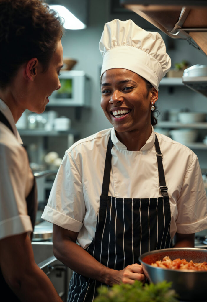 woman working as professional chef